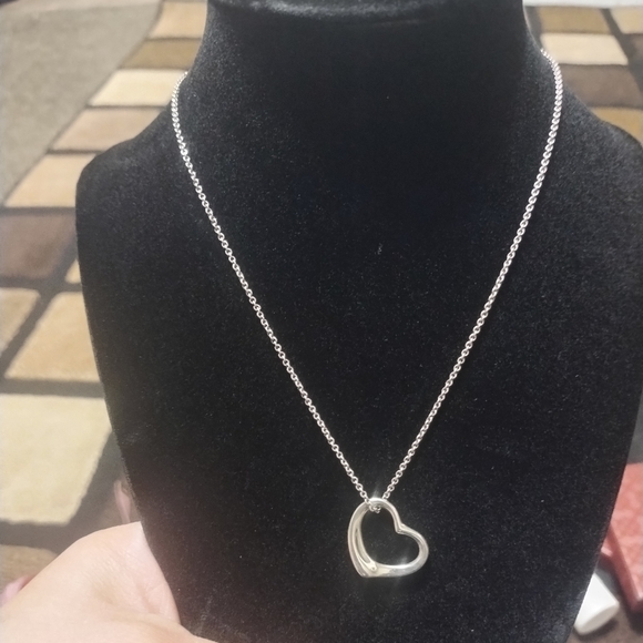 Tiffany & Co. Jewelry - Tiffany & Co. Silver Heart Necklace with pouch and box